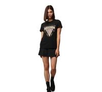 ONLY Women's Onllucy Reg S/S Top JRS Noos T-Shirt, Black/Print: Freedom, M
