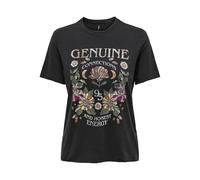 ONLY Women's Onllucy Reg S/S Top JRS Noos, Black/Print:, L