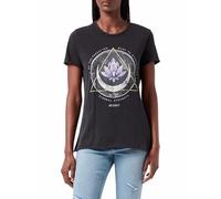 ONLY Women's Onllucy Reg S/S Top JRS Noos T-Shirt, Black/Print:Lotus, S