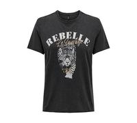 ONLY Women's Onllucy Reg S/S Top JRS Noos T-Shirt, Phantom/Print: Rebelle Miss, S