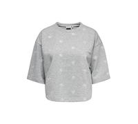 ONLY Women's Onlluna 3/4 O-Neck Ub SWT, Light Grey Mix, S