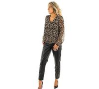 ONLY Women's Onlluna L/S V-Neck top Cs Noos Ptm Longsleeve T-Shirt, Black/AOP: cora Graphic, S