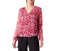 ONLY Women's Onlluna L/S V-Neck top Noos Ptm Long Sleeve Blouse, Lipstick Red/AOP:City Leo, L