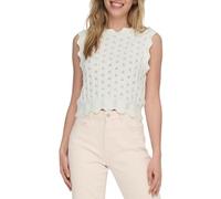 ONLY Women's ONLLUNA Life SL O-Neck Tank NCA KNT Top, Cloud Dancer, Large