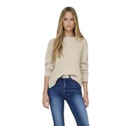 ONLY Women's Onlluna LS O-Neck Pullover KNT Nca, Birch, M