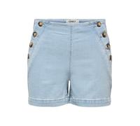 ONLY Women's Onlmadeline Button Hw Shorts Gua, Light Blue (Light Blue Denim), L