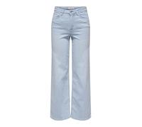 ONLY Women's Onlmadison Blush Hw Wide DNM Cro495 Noos, Light Blue Bleached Denim, S / 30L