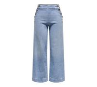 ONLY Women's Onlmadison Hw Button Wide CRP DNM Gen, Light Blue (Light Blue Denim), 26W x 32L