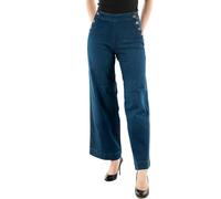 ONLY Women's Onlmadison Hw Button Wide DNM Gen533Noos, Dark Medium Blue Denim, 26W x 30L
