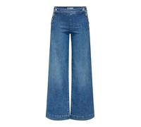 ONLY Women's Onlmadison Hw Button Wide DNM Gen769Noos, Medium Blue (Medium Blue Denim), 31W x 30L