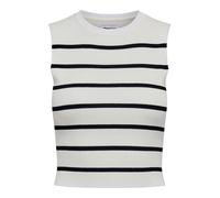 ONLY Women's ONLMAJLI S/L TOP KNT NOOS Vest, Cloud Dancer/Stripes:Black,