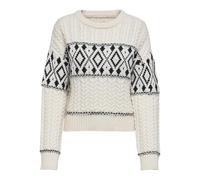 ONLY Women's Onlmarent KNT Noos L/S Jumper Sweater, Cloud Dancer/Detail: Black, S