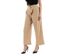 ONLY Women's Onlmarsa Solid Paperbag Pant WVN Noos Fabric Trousers, Safari/Detail: Melange, XS