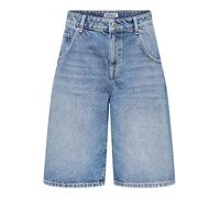 ONLY Women's Onlmate Reg Baggy Long DNM Noos Denim Shorts with Medium Waist for Everyday Use, Medium Blue (Medium Blue Denim), S