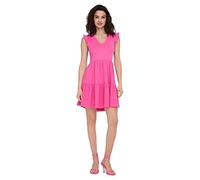 ONLY Women's Onlmay Cap Sleev Fril Dress Box JRS Noos, Shocking Pink, M