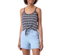 ONLY Women's Onlmay Life S/L Short Knot Top Box JRS, Night Sky/Stripes: Cloud Dancer (Ella), M