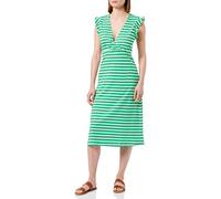 ONLY Women's Onlmay S/L Wrap Midi Dress Box JRS, Kelly Green/Stripes: Cloud Dancer (Dina), S
