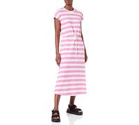 ONLY Women's ONLMAY S/S MIDI Stripe Dress JRS, Super Pink/Stripes:Cloud Dancer (kia), S