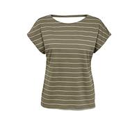 ONLY Women's Onlmay S/S Open Back Top Box JRS T-Shirt, Mermaid/Stripes: Cloud Dancer (Nadia), XS