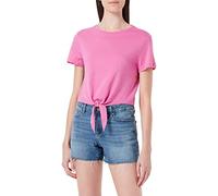 ONLY Women's ONLMAY S/S Short Knot TOP JRS T-Shirt, Super Pink, S