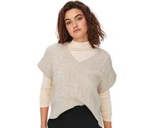 ONLY Women's Onlmelody Vest KNT Noos Sweater, Oatmeal/Detail: Melange, M