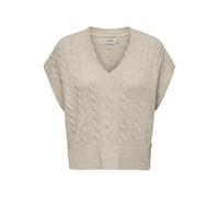 ONLY Women's Onlmelody Vest KNT Noos Sweater, Oatmeal/Detail: Melange, M