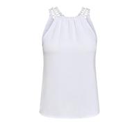 ONLY Women's Onlmette Dobby S/L Lace Top WVN Ex, Bright White, M