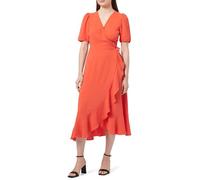 ONLY Women's Onlmette Ss Wrap Midi Dress WVN, red, XXS