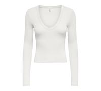 ONLY Women's Onlmila L/S V-Neck Top Box JRS, Cloud Dancer, L