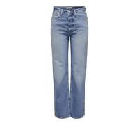 ONLY Women's Onlmischa Hw Straight Slit DNM Cro Jeans, Medium Blue (Medium Blue Denim), 27W x 32L