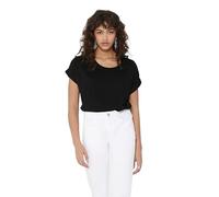 ONLY Women's Onlmoster S/S O-neck Top Noos Jrs T Shirt, Black (Black Detail: Solid Black), M UK