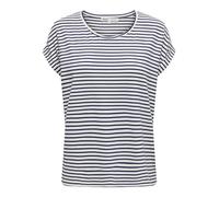 ONLY Women's Onlmoster Stripe S/S O-Neck Top JRS Noos T-Shirt, Cloud Dancer/Stripes:Naval Academy, S