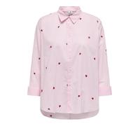 ONLY Women's Onlnew Lina Grace Ls Emb Noos WVN Button Closure Box fit Shirt with Long Sleeves, Roseate Spoonbill, Large