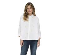 ONLY Women's Onlnew Lina Grace Ls Emb Shirt Noos WVN Long Sleeve Blouse, Bright White/AOP: Lemon, XL