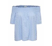 ONLY Women's Onlnew Shery Life Emb Offsho Ff DNM Top - Blue - XS