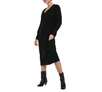 Only Tessa V-neck Knitted Midi Dress - Black, Black, Size M = Uk 10, Women Black