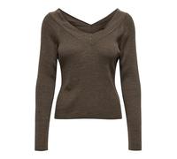 ONLY Women's Onlnew Tessa L/S V-Neck Pullover Nca KNT, Chestnut, M