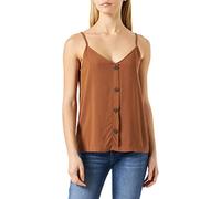 ONLY Women's Onlnova Life Button Singlet Solid Ptm Tops, Toffee, 8