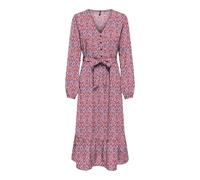ONLY Women's Onlnova Life Elite Amy Long Dress, Red Orange/AOP: 591 Soul, XL