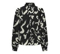 ONLY Women's Onlnova Life Elite L/S Emma Shirt Top, Black/AOP: 595 Lé Téxt, XS