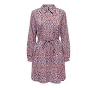 ONLY Women's Onlnova Life Elite L/S Shirt Dress, Red Orange/AOP:591 Soul, L
