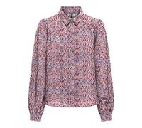 ONLY Women's Onlnova Life Vis L/S Emma Shirt Blouse, Red Orange/AOP:591 Soul, M
