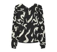 ONLY Women's Onlnova Life Vis L/S Mallory Top Blouse, Black/AOP: 587 Yoko, S