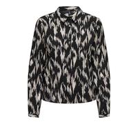 ONLY Women's Onlnova Life Vis L/S Maya Shirt Top, Black/AOP:590 Rough Animal, Large