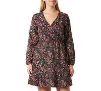 ONLY Women's ONLOVA L/S WRAP JRS Dress, Black/AOP:Little Bloom, S