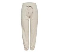 ONLY Women's Onlpalma Reg Str Linen Mix Track PNT Fabric Trousers, Gray, S / 32L