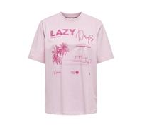 ONLY Women's Onlpatricia Life S/S Summer Top Box JRS, Roseate Spoonbill, L