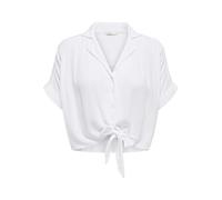 ONLY Women's Onlpaula Life S/S Tie Shirt WVN Noos Blouse, White, S