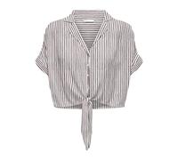 ONLY Women's Onlpaula Life S/S Tie WVN Noos Shortened Feminine Shirt with Knot Detail, Cloud Dancer, XL