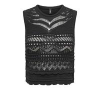 ONLY Women's Onlpaula SL O-Neck Top KNT, Black, L